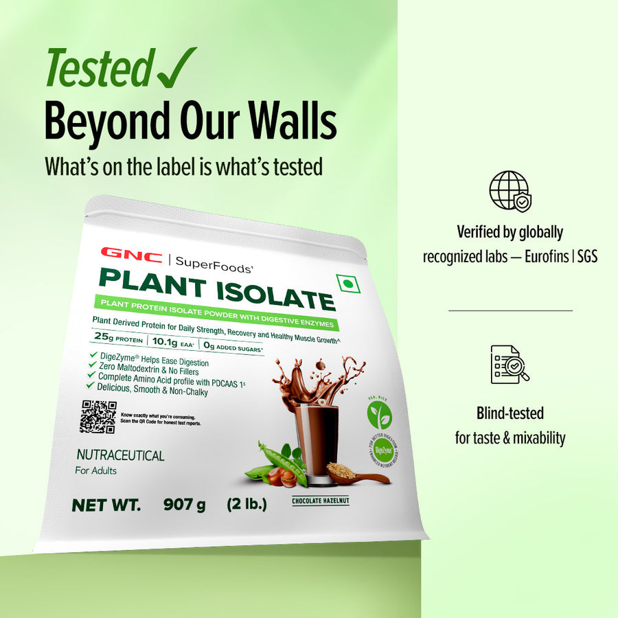 GNC Superfood Plant Protein Isolate, 1lb / 2lbs (Chocolate)