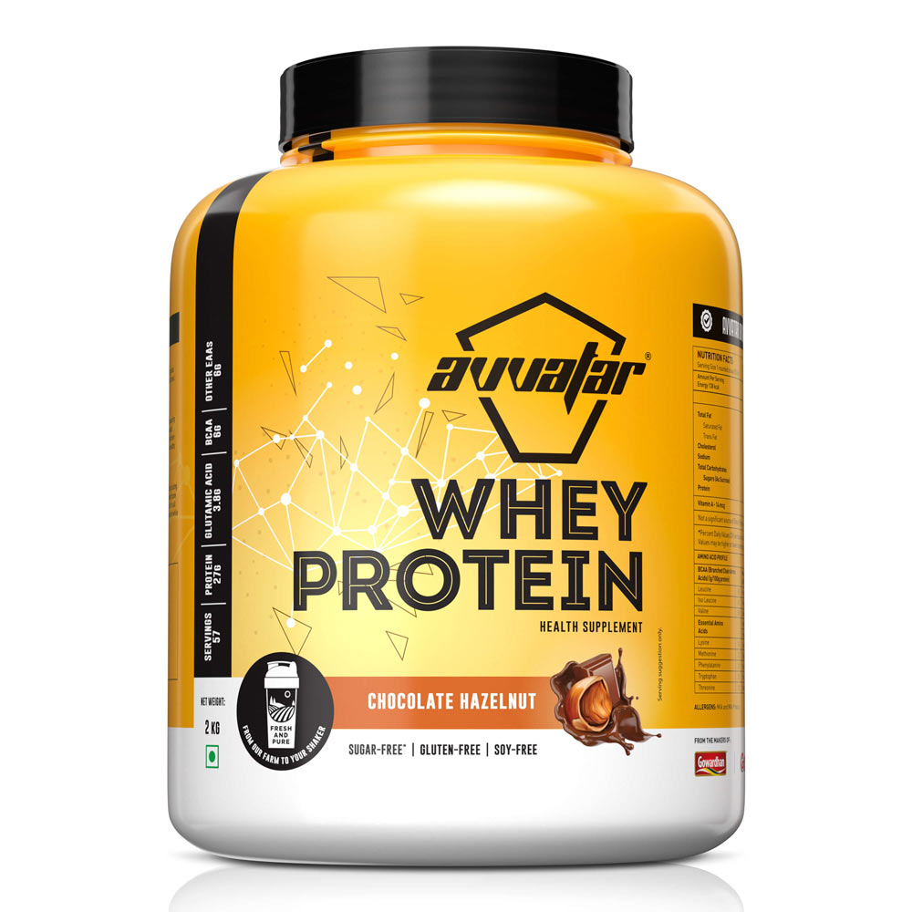 Avvatar Whey Protein Powder, 2kg / 4kg – Belgian Chocolate, Hazelnut & Malai Kulfi