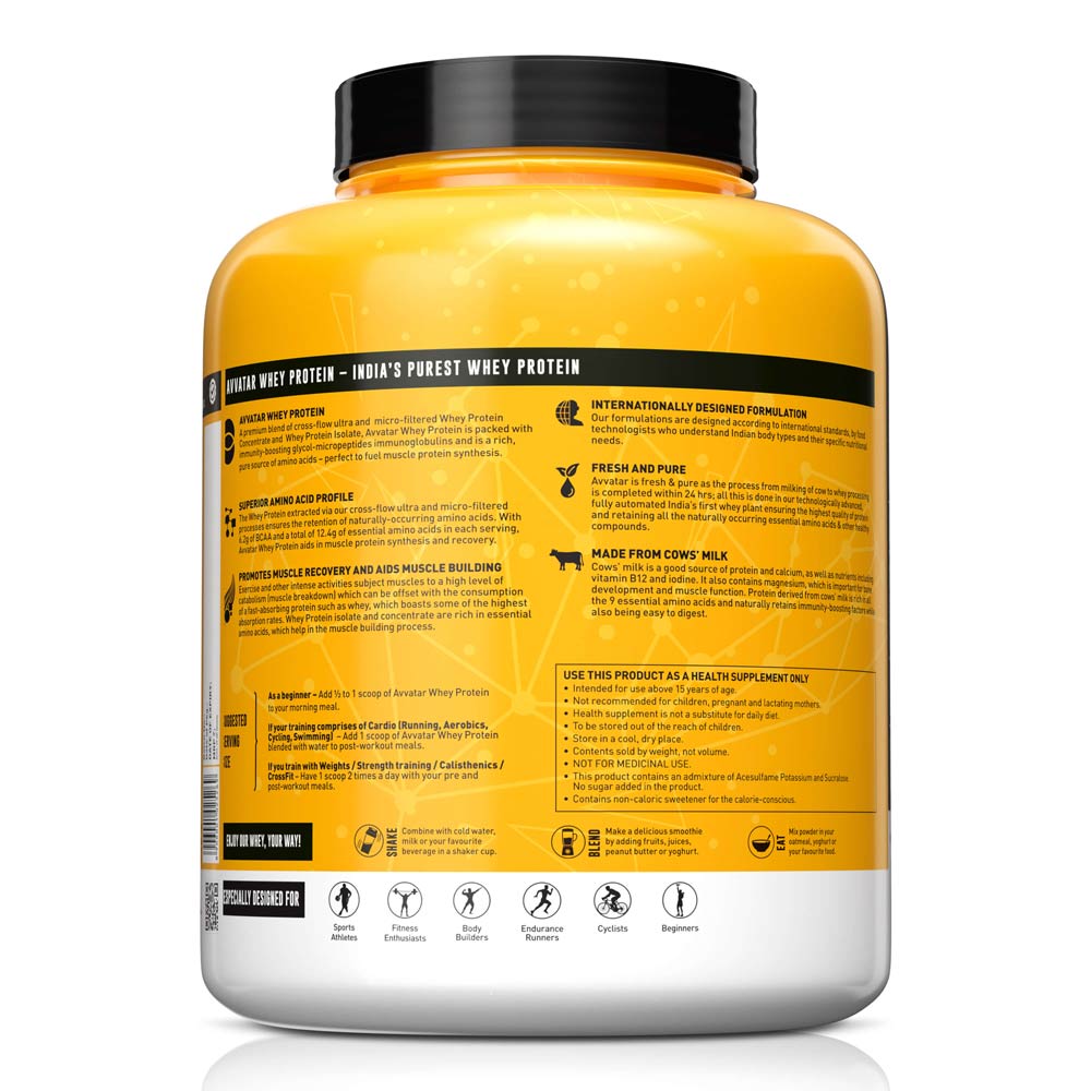 Avvatar Whey Protein Powder, 2kg / 4kg – Belgian Chocolate, Hazelnut & Malai Kulfi