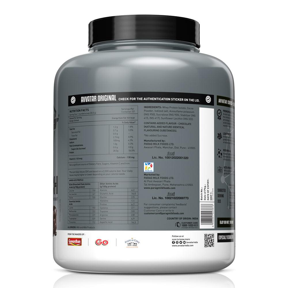 Avvatar Isorich Whey Protein Isolate | Ultra-Pure High Protein for Lean Muscle, Fast Recovery & Easy Digestion