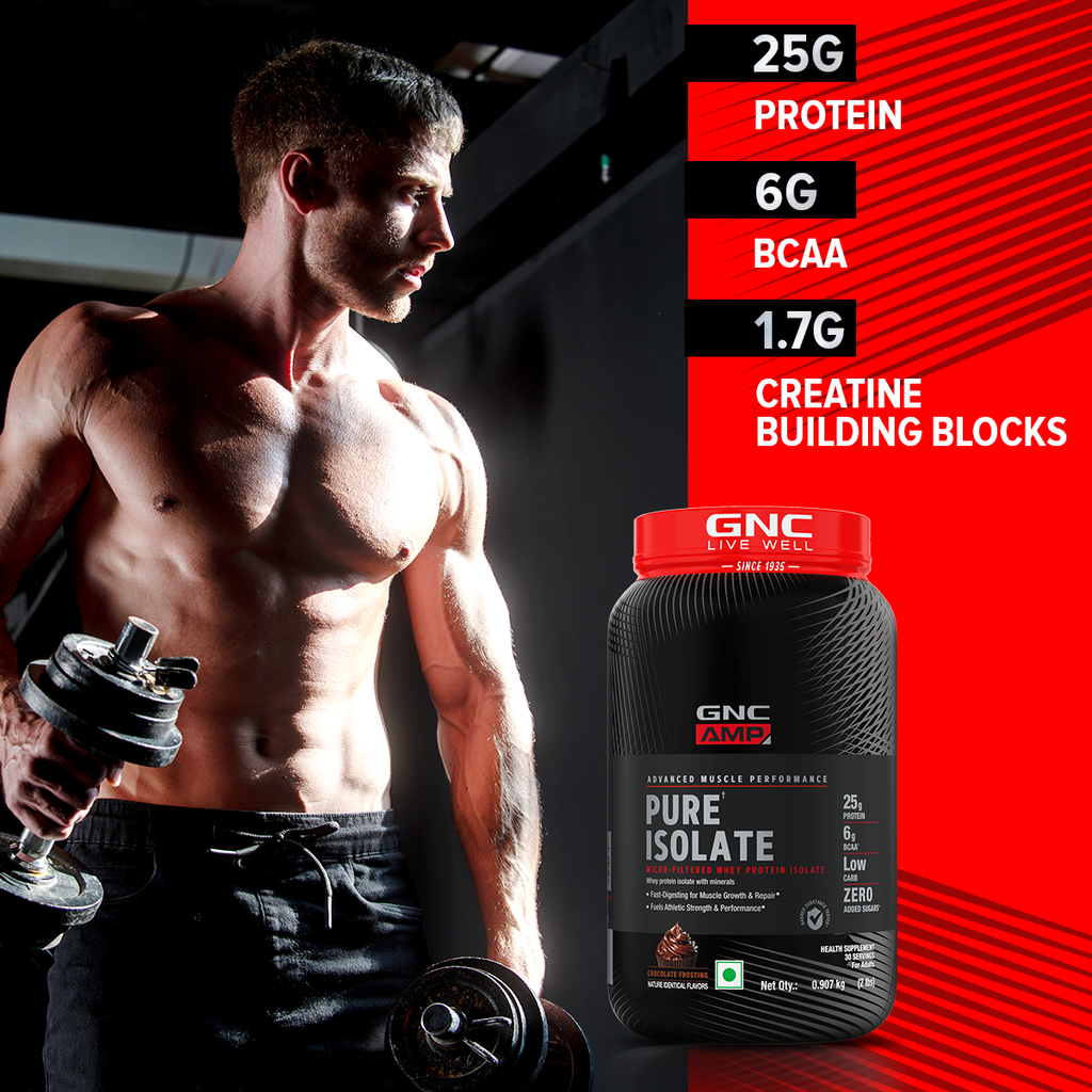 GNC AMP Pure Isolate Whey Protein | Low Carb Lean Muscle Protein
