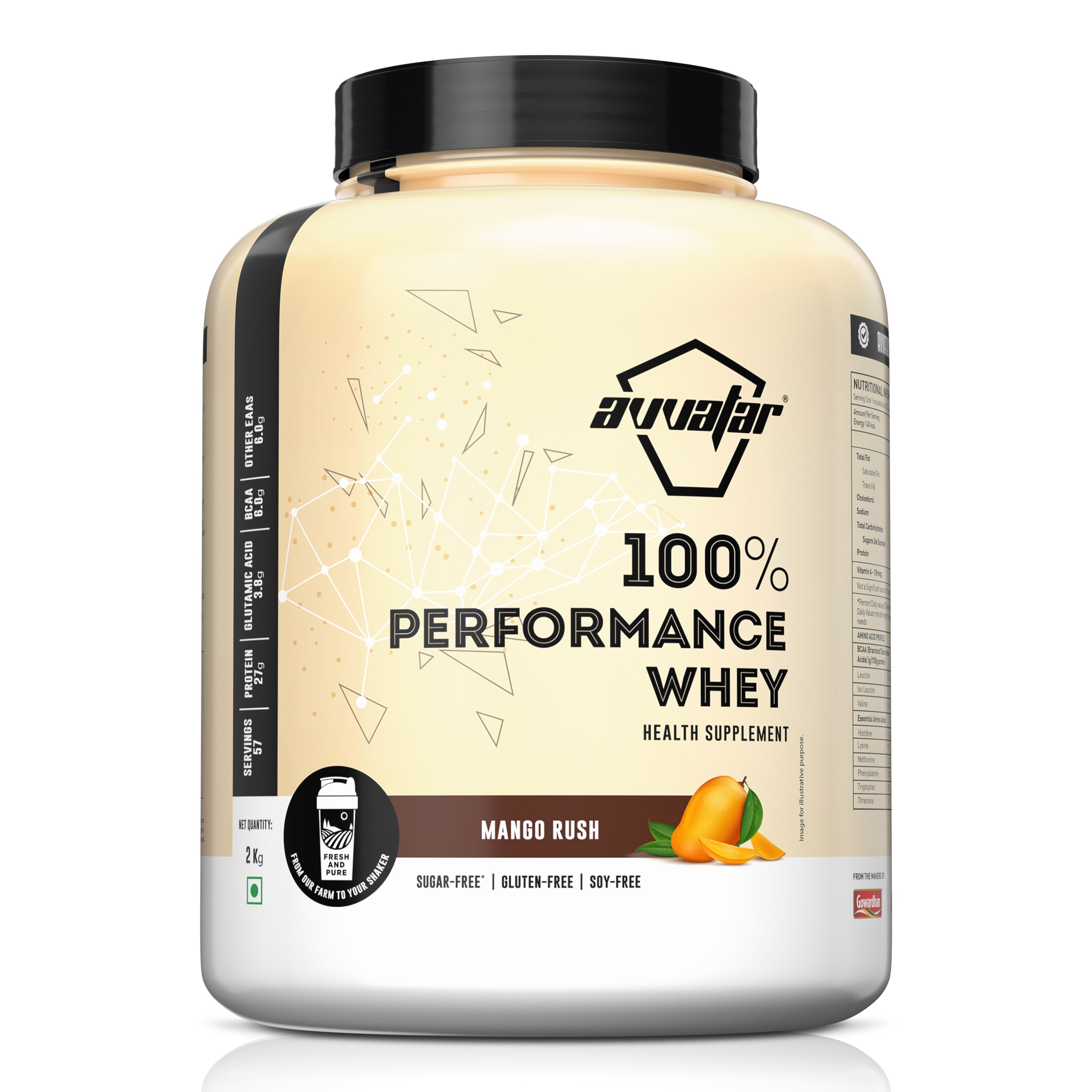 Avvatar 100% Performance Whey Protein Powder | Authentic Whey from Fresh Milk for Muscle Growth, Strength & Fast Recovery