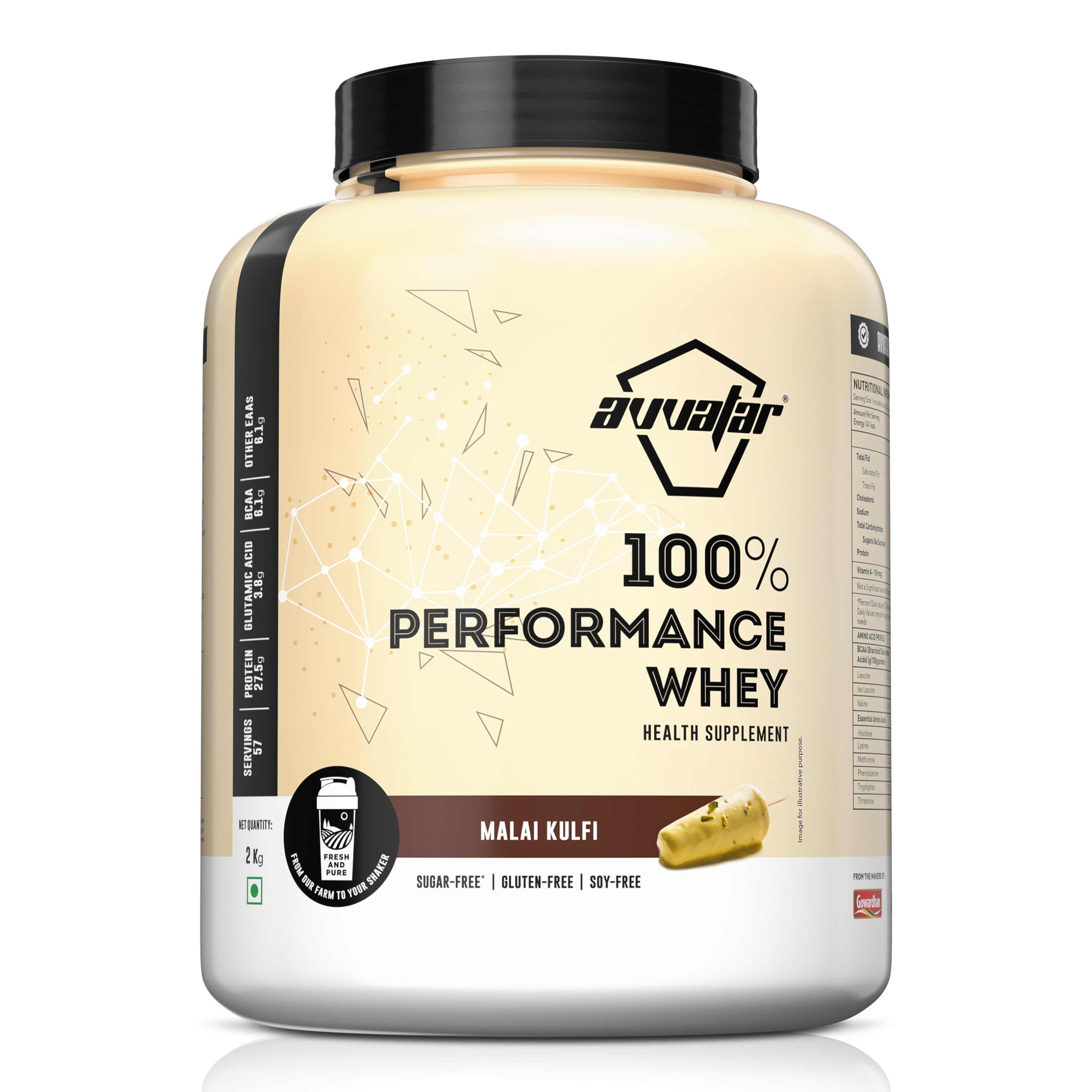 Avvatar 100% Performance Whey Protein Powder | Authentic Whey from Fresh Milk for Muscle Growth, Strength & Fast Recovery