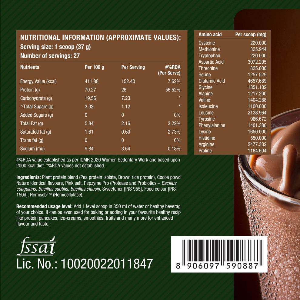 Fast&Up Plant Protein - Rich Chocolate (900 Gm)