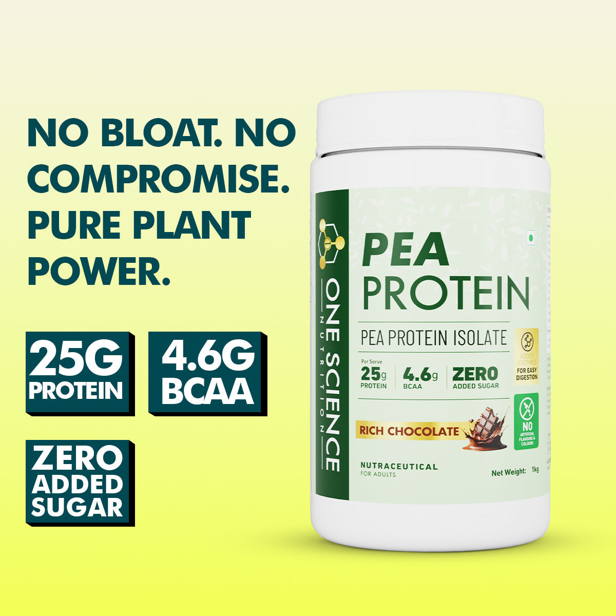 One Science Nutrition Plant Protein - Pea Protein Isolate - Iced Coffee (1 Kg)