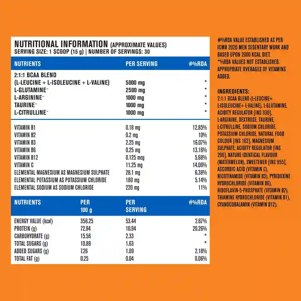 Fast&Up BCAA - Watermelon (30 Servings)