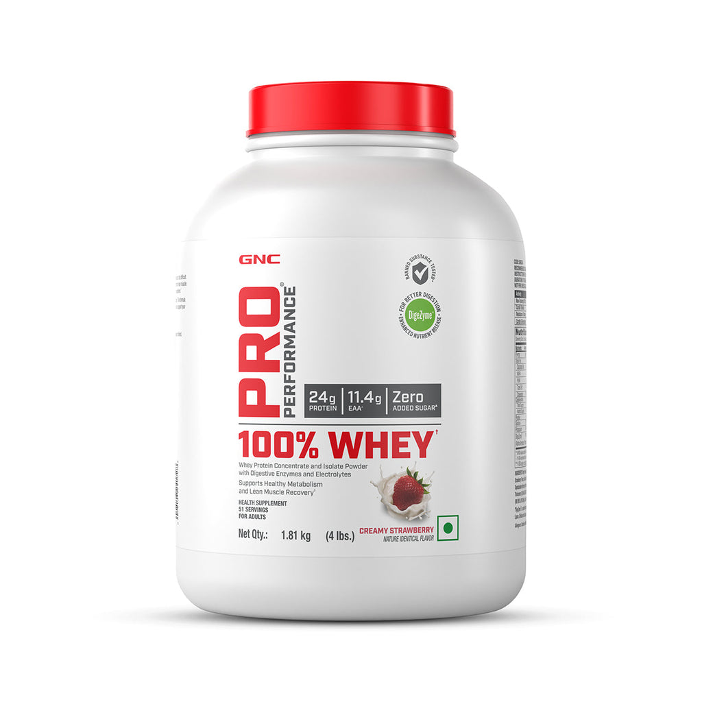 GNC 100% Whey Protein Strawberry 4lbs