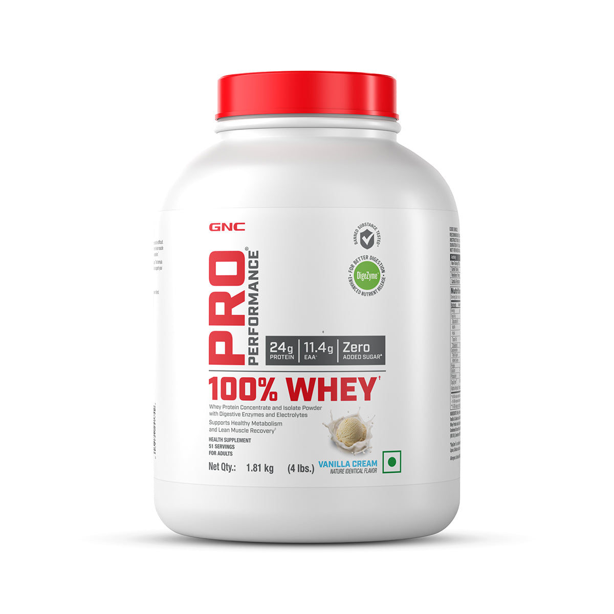 GNC 100% Whey Protein Vanilla Cream 4lbs