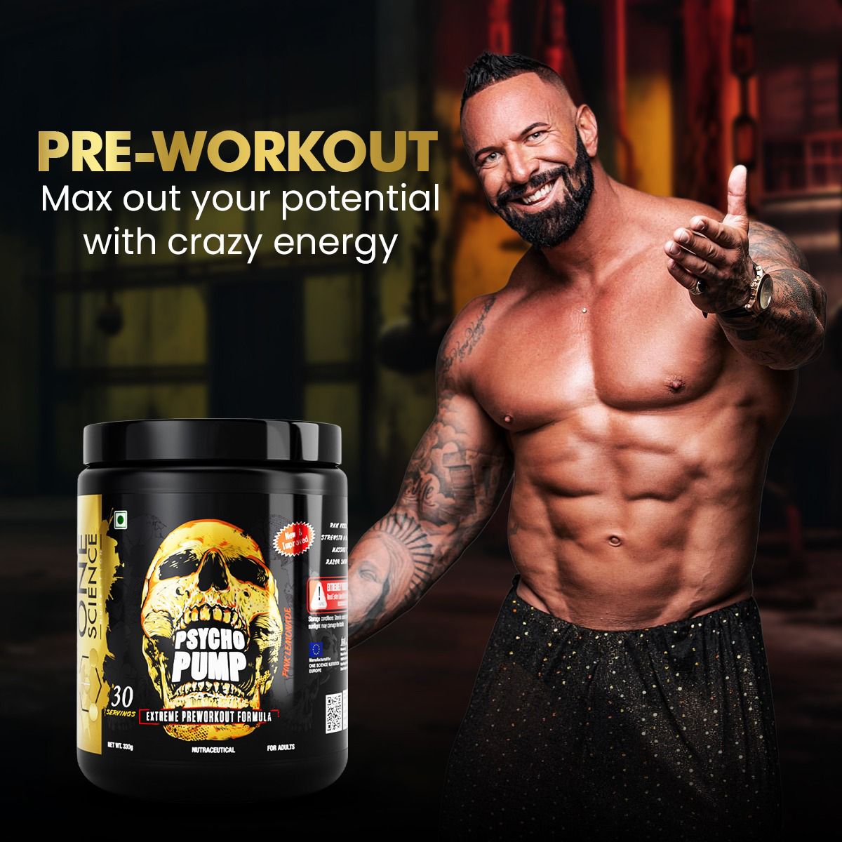 One Science Nutrition Psycho Pump Extreme Pre-Workout - Fruit Punch (15 Servings)