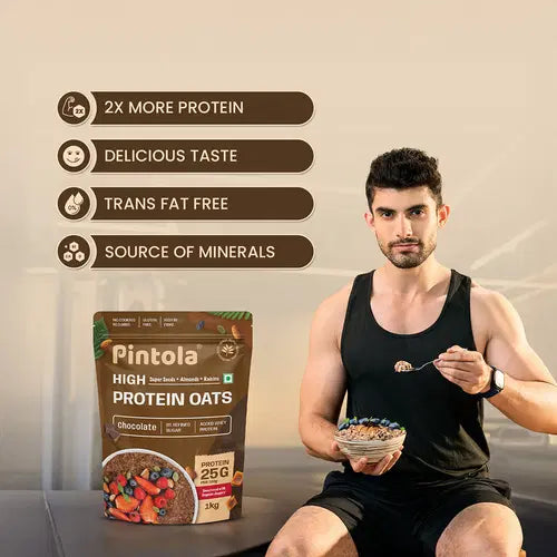 Pintola High Protein Dark Chocolate Oats, 1kg