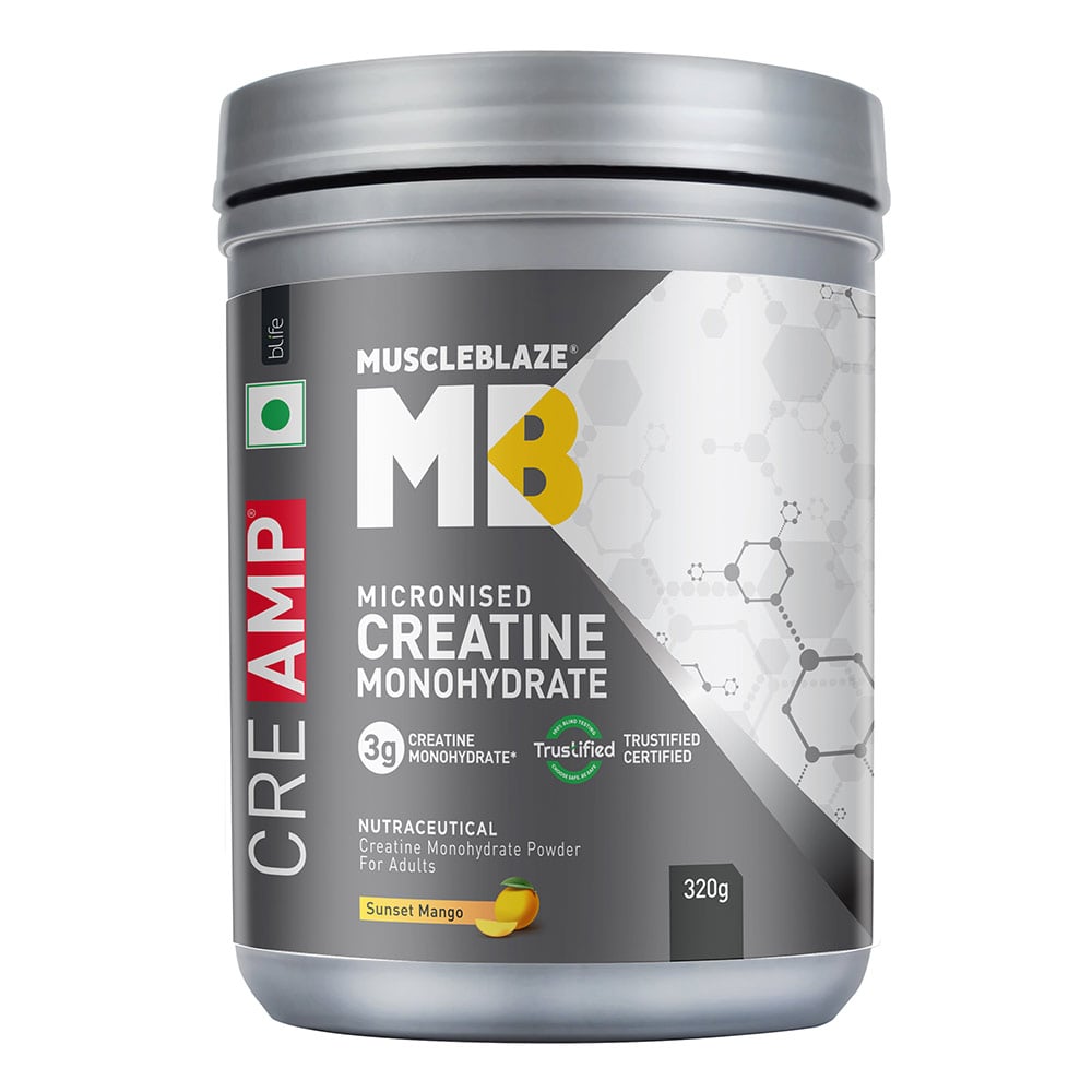 MuscleBlaze Creatine Monohydrate CreAMP | High Purity Creatine for Strength, Power & Muscle Growth