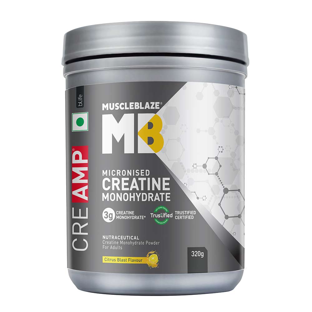 MuscleBlaze Creatine Monohydrate CreAMP | High Purity Creatine for Strength, Power & Muscle Growth