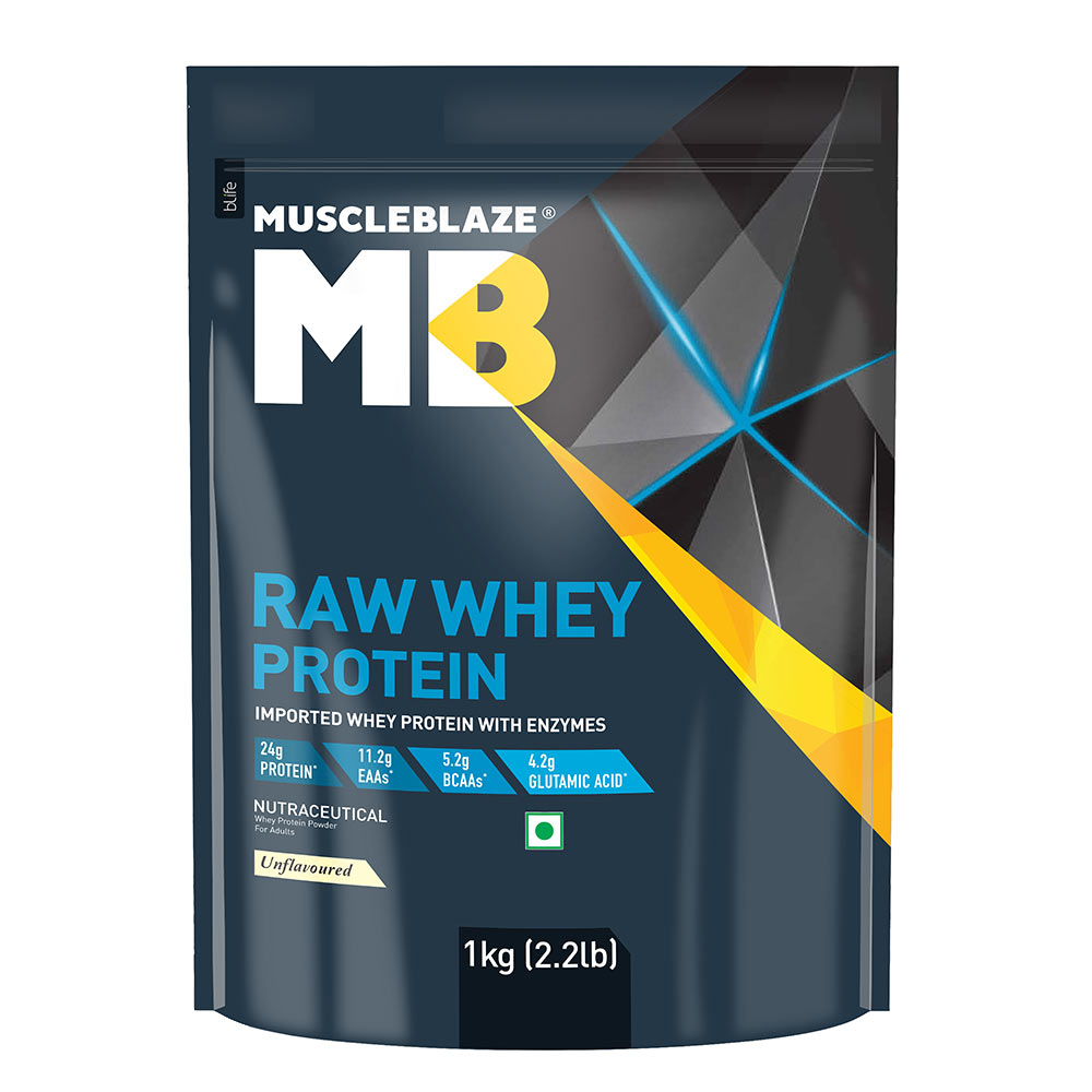 MuscleBlaze Raw Whey Protein 1kg Unflavoured