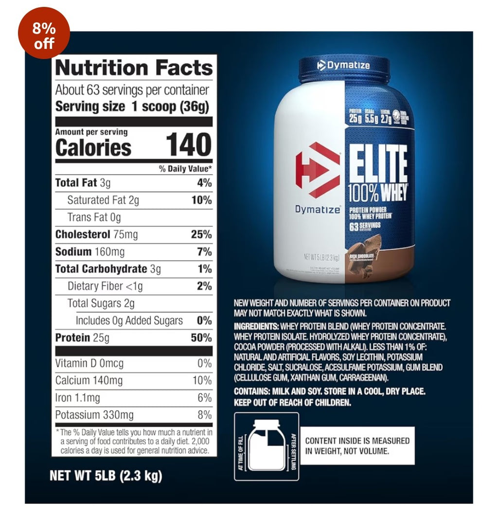 Dymatize Elite 100% Whey Protein - Rich Chocolate (5 Lbs)