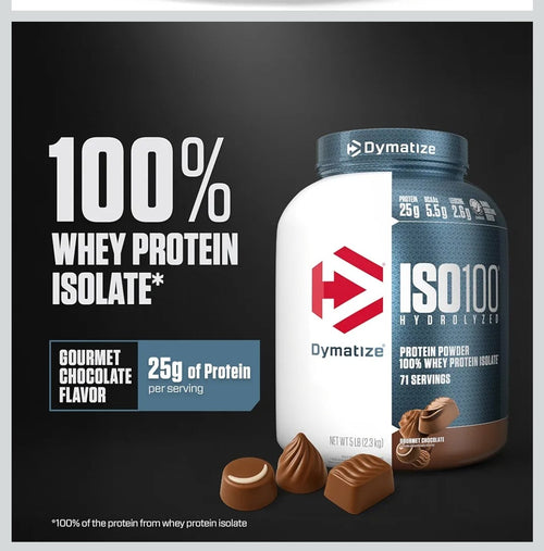 Dymatize ISO 100 Hydrolyzed Protein - Gourmet Chocolate (5 Lbs)